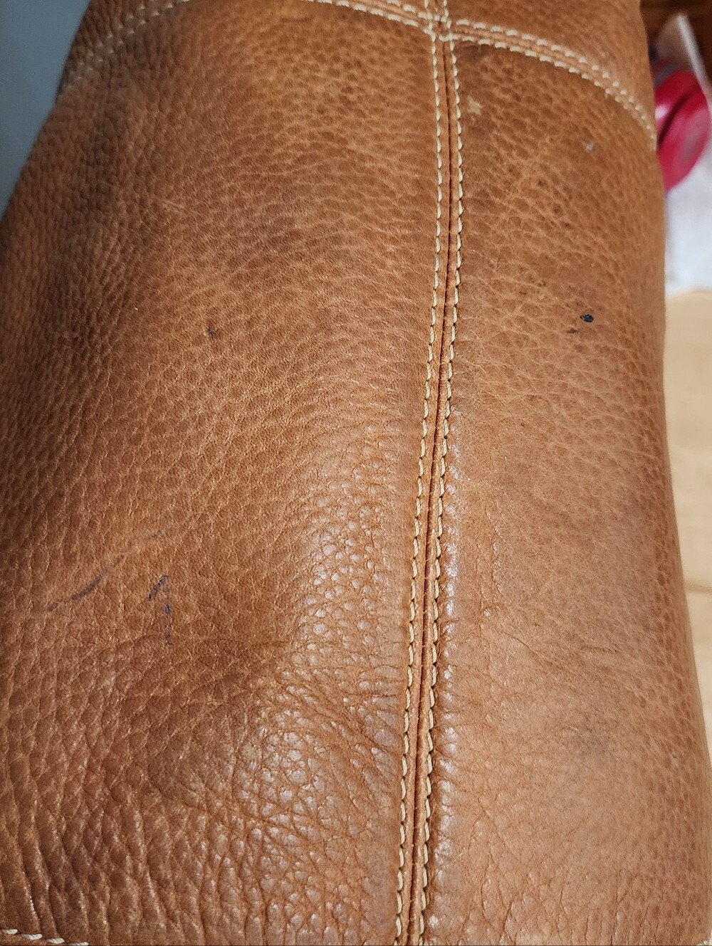 Dooney & Bourke Pebble Leather Drawstring Bucket Bag in Cognac - Picture 4 of 7